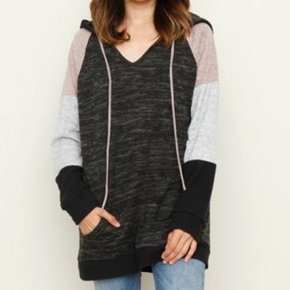 eloges Sweaters - ☀️SALE☀️ Color Block Hood Tunic